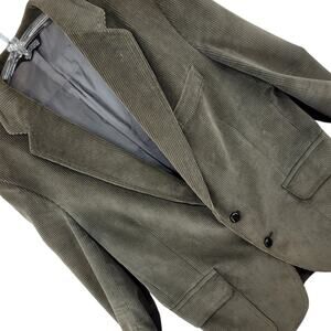 Vintage Corduroy Blazer Green Elbow Patch Academia Preppy Collegiate